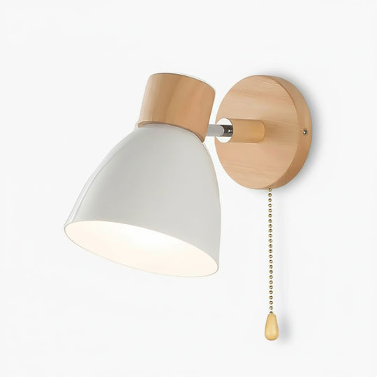 Scandinavian Wall Light - Pull Switch - Natural Wood