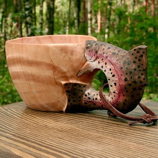 Wooden Cup - Handmade Animal Design - Adventurous Hydration
