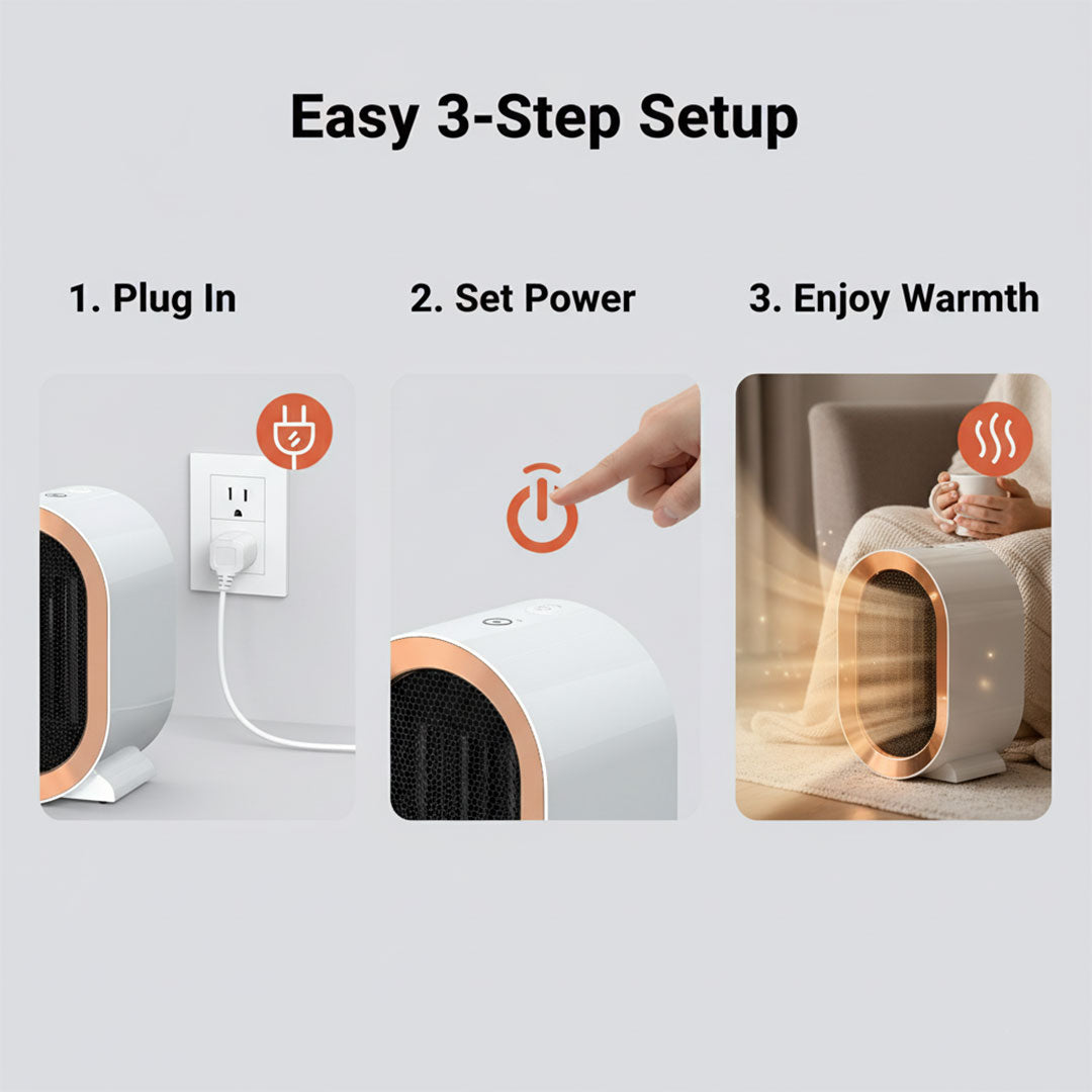 Electric Heater - Compact Design - Portable Use