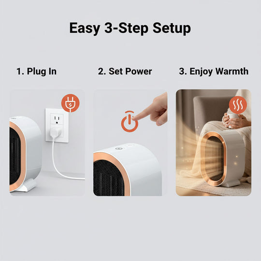 Electric Heater - Compact Design - Portable Use