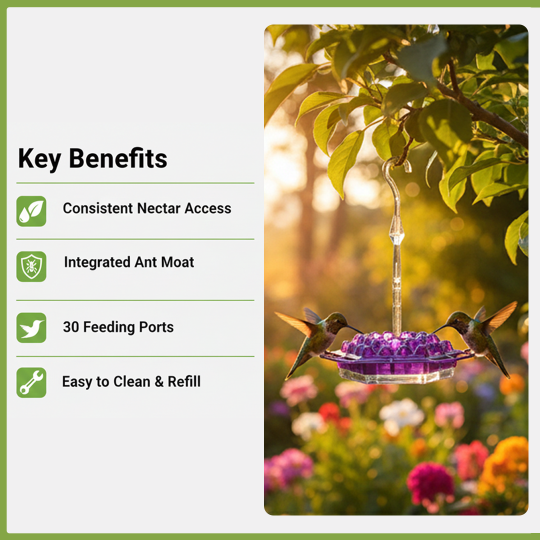 Hummingbird Feeder - Outdoor Hanging - Ant Resistant