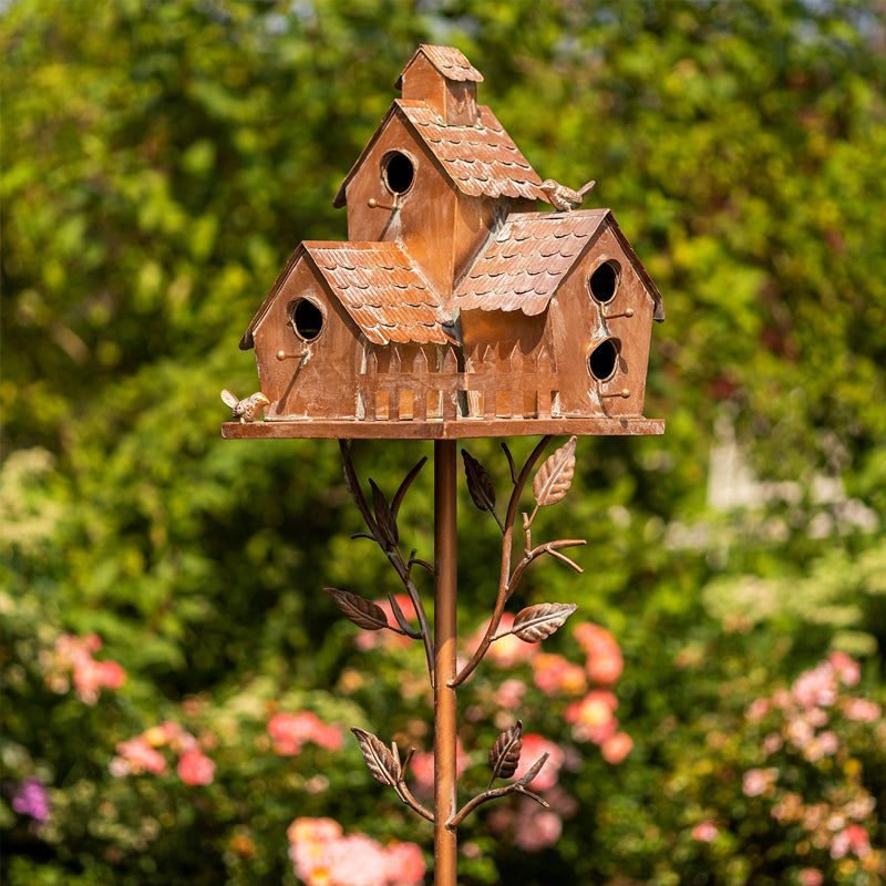 Garden Birdhouse Stakes