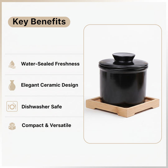 Butter Keeper - Ceramic Container - Water-Sealed Lid