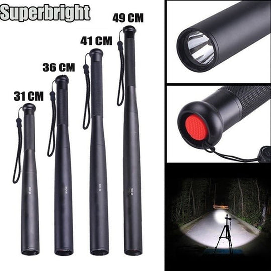 Baseball Bat Shaped LED Flashlight | Aluminium Alloy, 3 Lighting Modes | Emergency & Utility Use