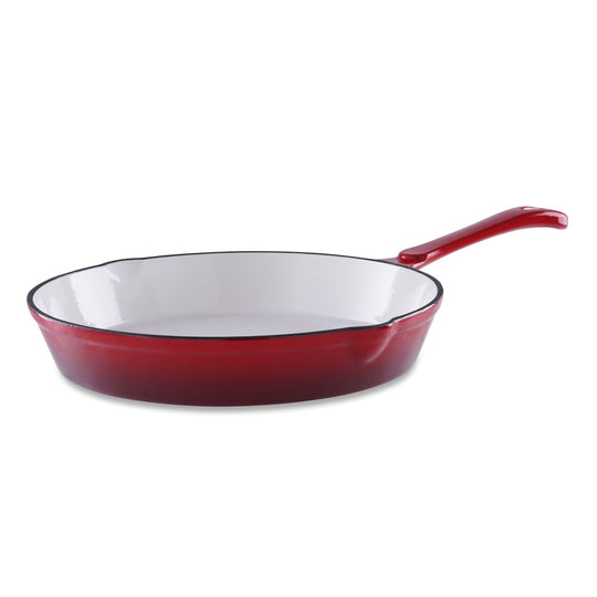 Enameled Cast Iron Frying Pan, 40x25x5.5cm, Ombre Red