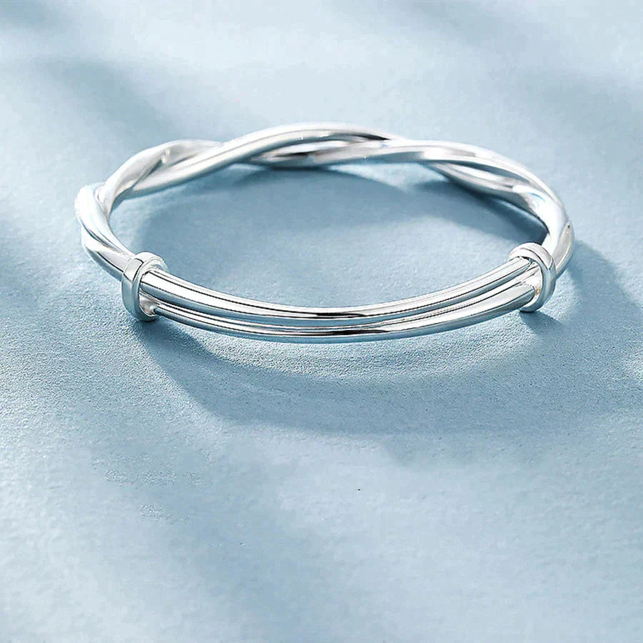 Stylish Silver Woven Bracelet