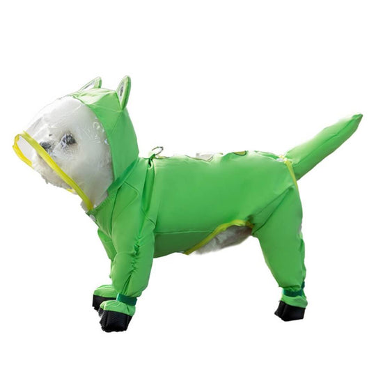 Dog-Shaped Overall Raincoat - Waterproof Cover with Tail