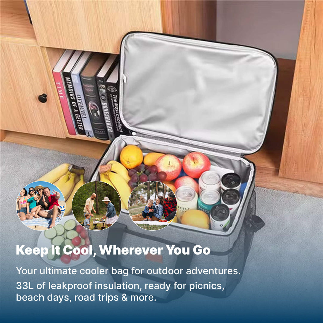 33L Waterproof Cooler Bag | Insulated, Spacious & Perfect for Picnics, Beach Days, Hiking, and Outdoor Activities