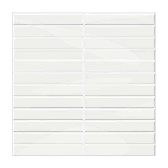 Self-Adhesive 3D DIY Glossy White Tile Kit