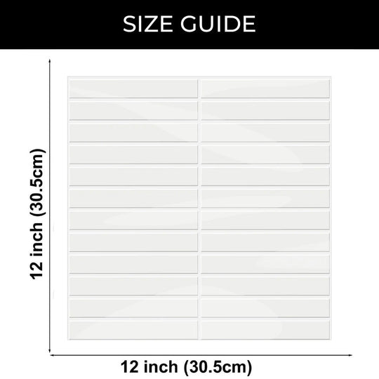 Self-Adhesive 3D DIY Glossy White Tile Kit