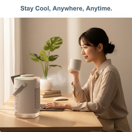 Mini Air Cooler - Portable Humidifier - LED Function