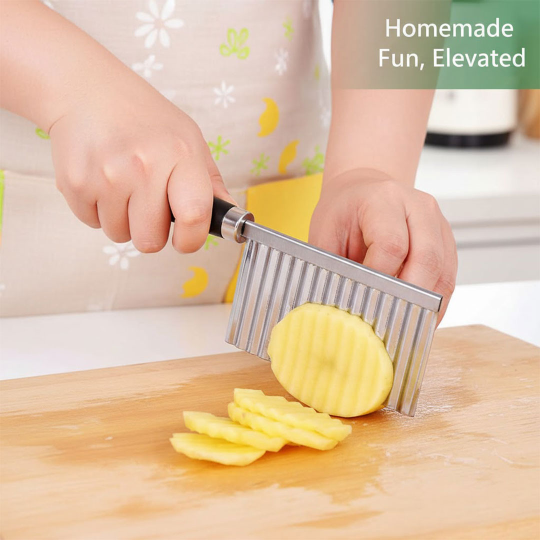 Crinkle Cutter Knife - Stainless Steel - Wavy Slicer
