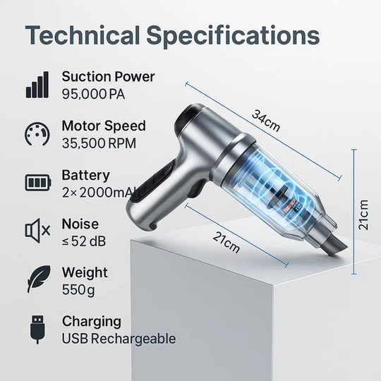 Compact and Powerful Car Vacuum Cleaner for Quick Cleaning