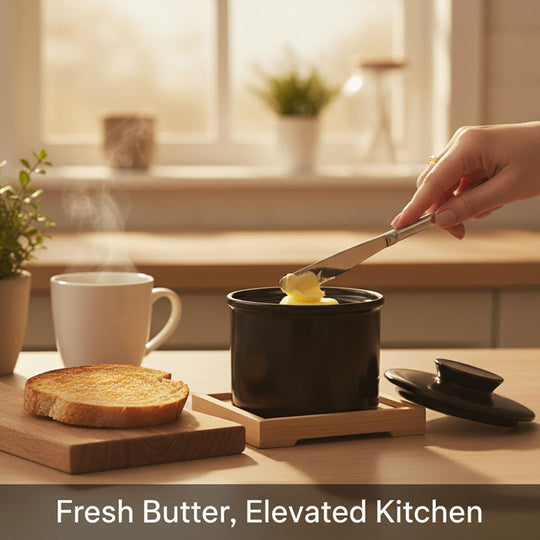 Butter Keeper - Ceramic Container - Water-Sealed Lid