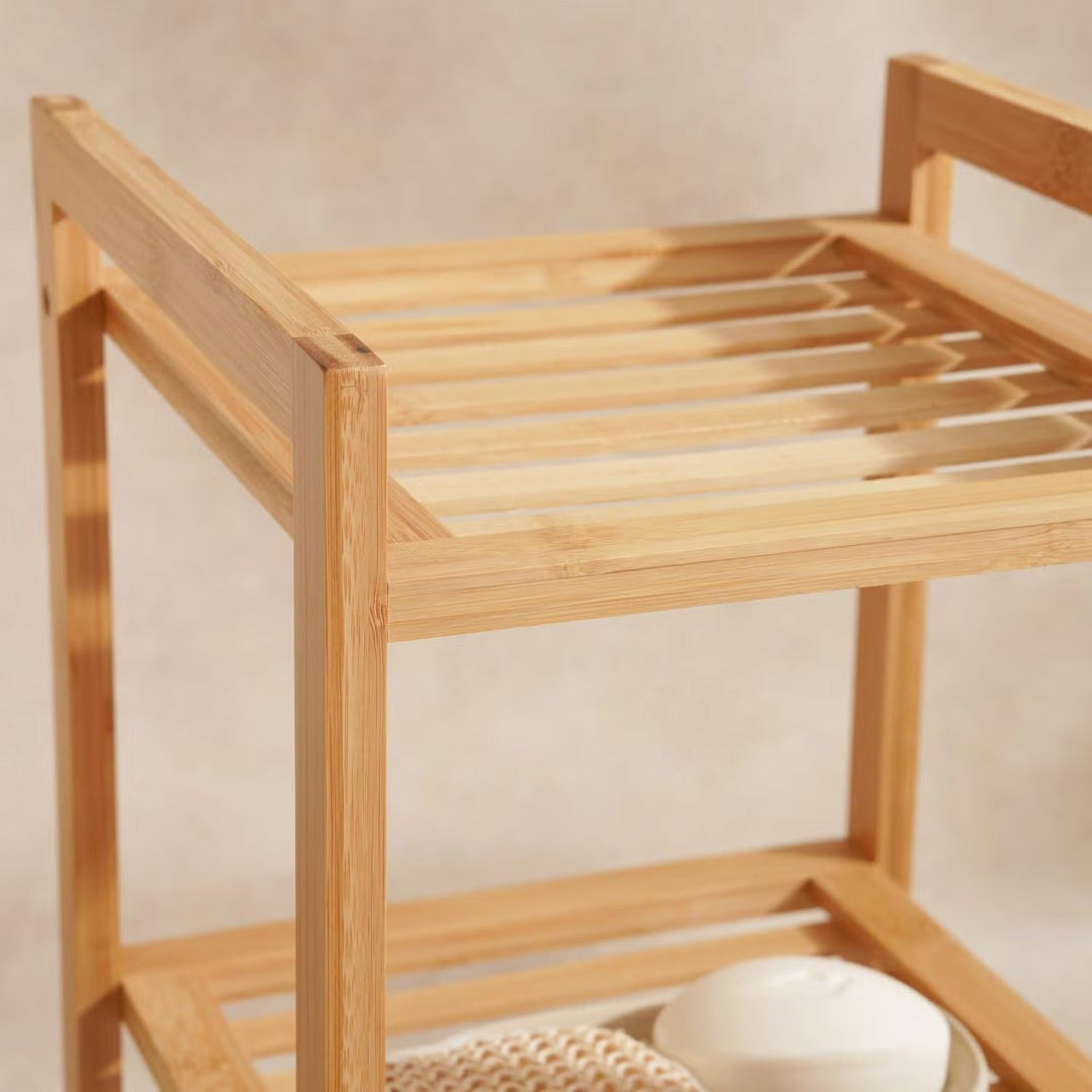 3-Tier Bamboo Bath Rack, 30x30x57cm, Natural Finish