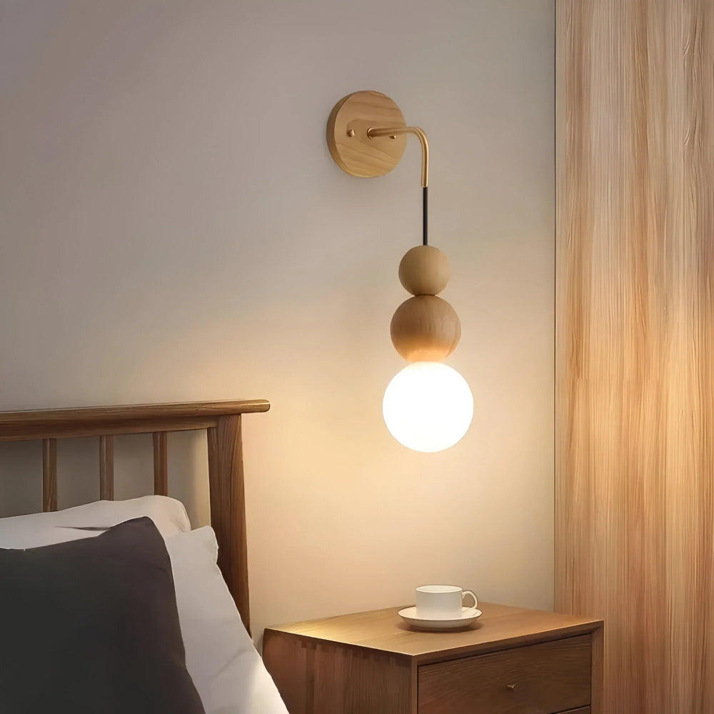 Walnut & Brass Accent Wall Light