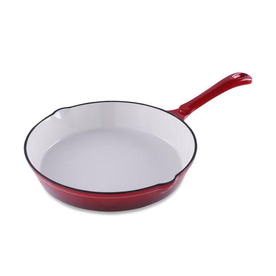 Enameled Cast Iron Frying Pan, 40x25x5.5cm, Ombre Red