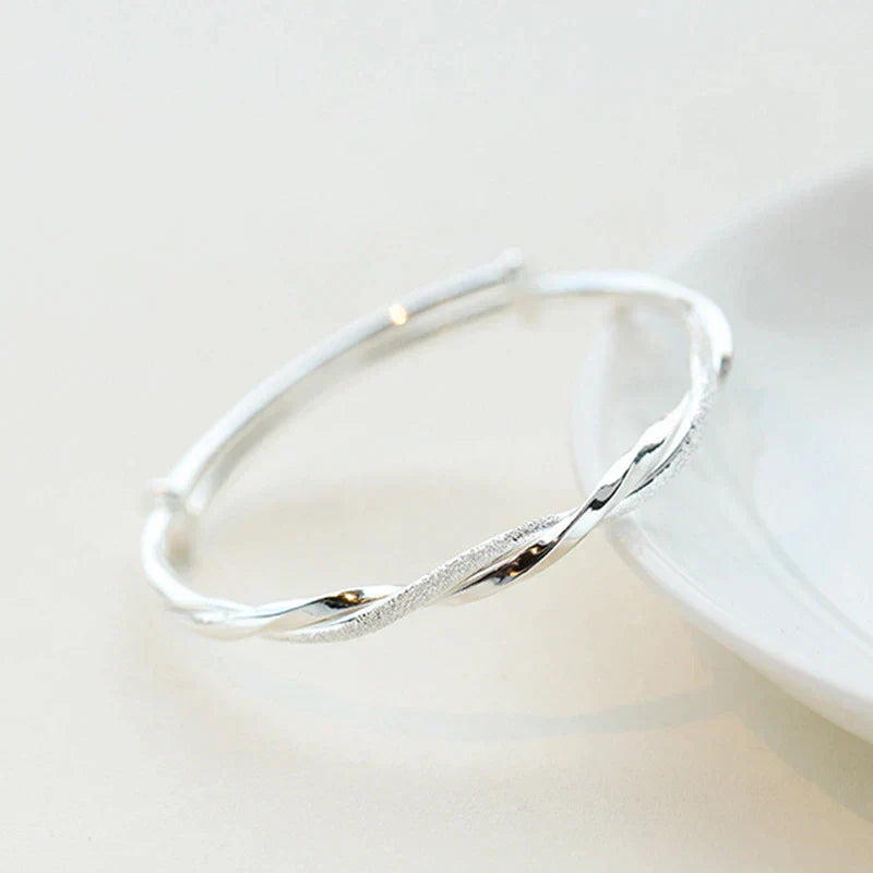 Stylish Silver Woven Bracelet