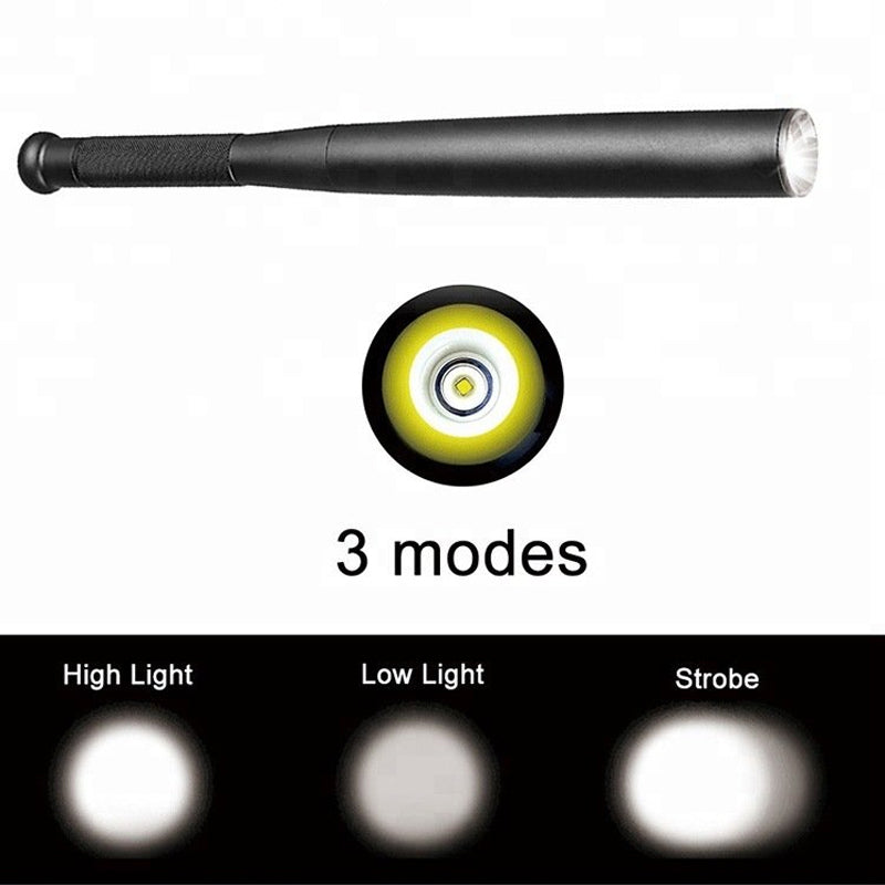 Baseball Bat Shaped LED Flashlight | Aluminium Alloy, 3 Lighting Modes | Emergency & Utility Use