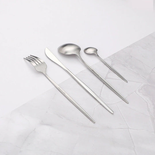Modern Silver Cutlery Utensil Set