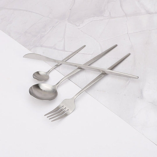 Modern Silver Cutlery Utensil Set