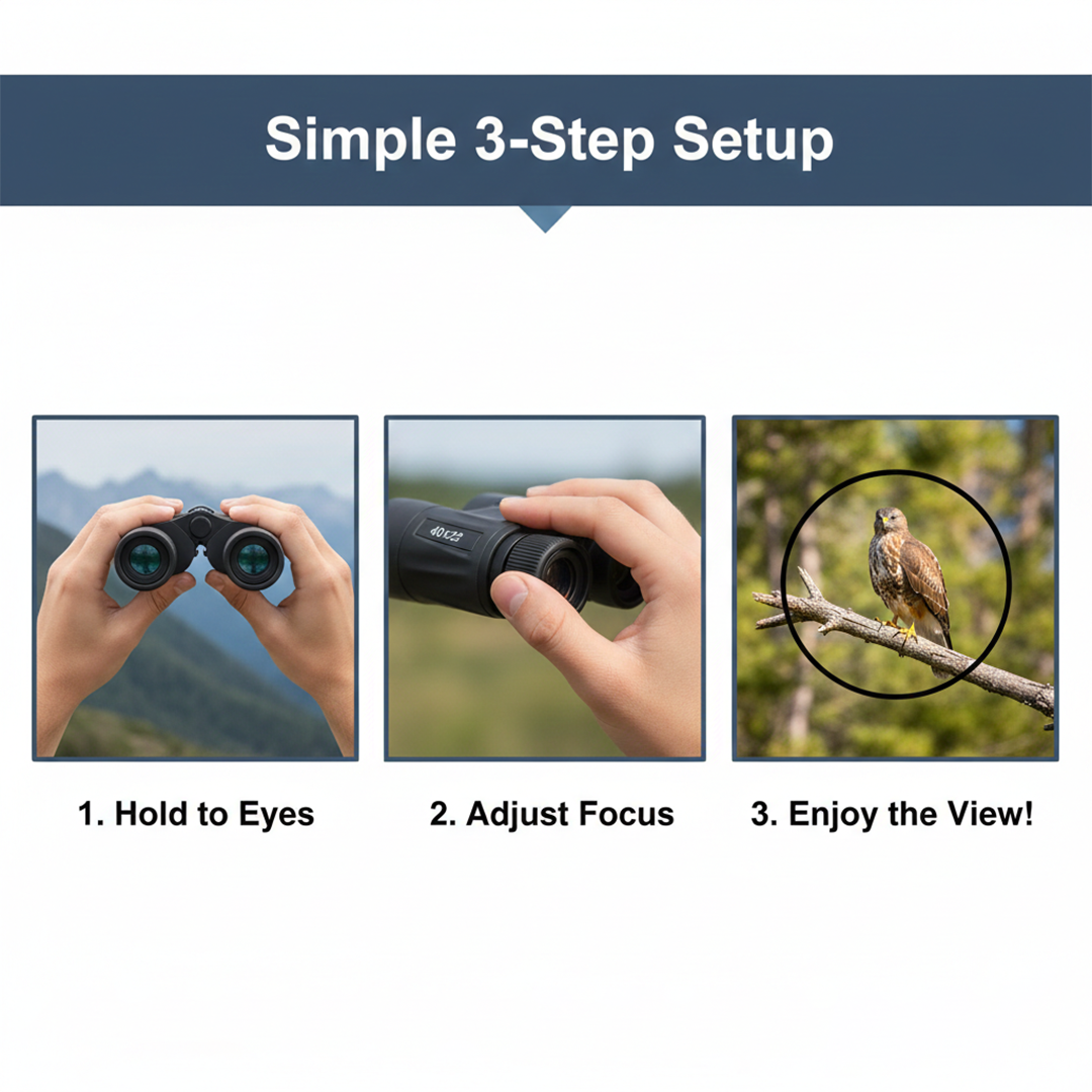 40x22 Compact Binoculars for Outdoor Viewing and Travel