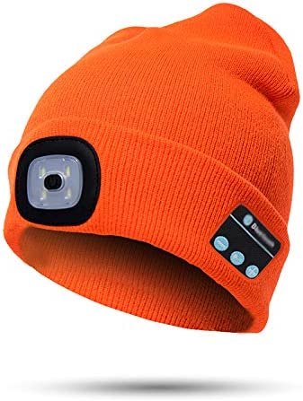 Bluetooth Beanie Hat Light with Wireless Headphones