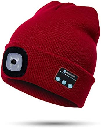 Bluetooth Beanie Hat Light with Wireless Headphones