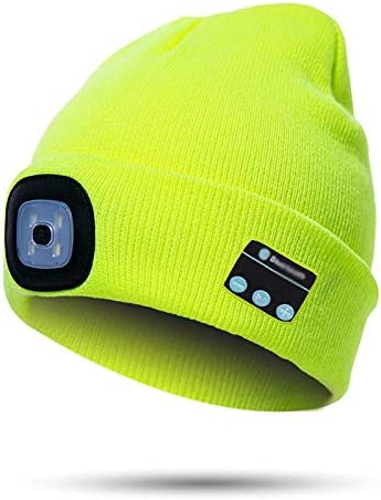 Bluetooth Beanie Hat Light with Wireless Headphones