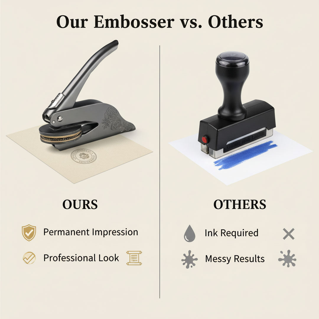 Custom Library Embosser - Personalised Stamp - Elegant Design