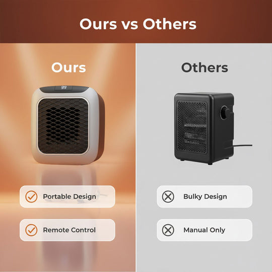 Portable Electric Heater with Adjustable Thermostat - Compact Heating Solution