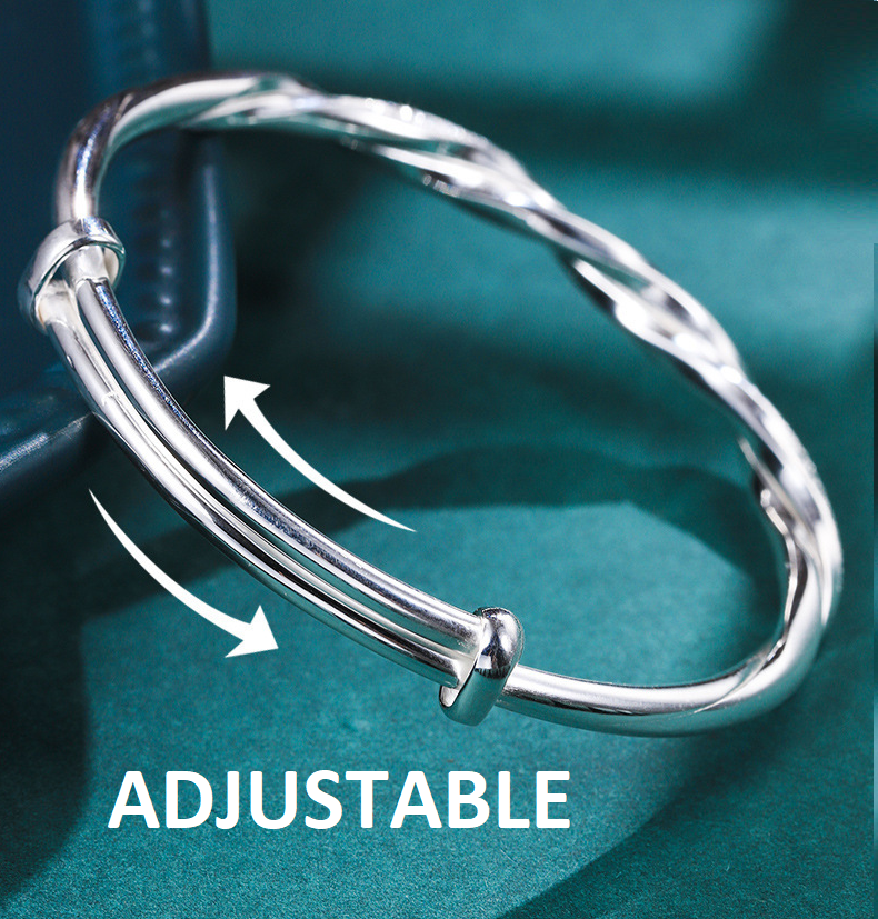 Stylish Silver Woven Bracelet