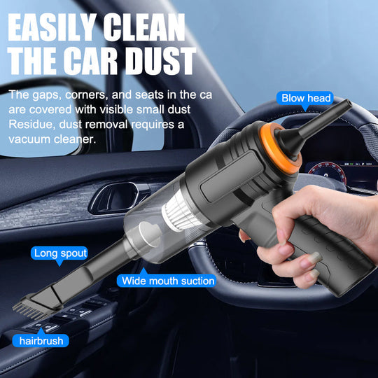 Portable Wireless Handheld Vacuum Cleaner | Cyclone Suction Cordless Rechargeable Vacuum with Strong Suction Power for Cars, Offices, and Homes