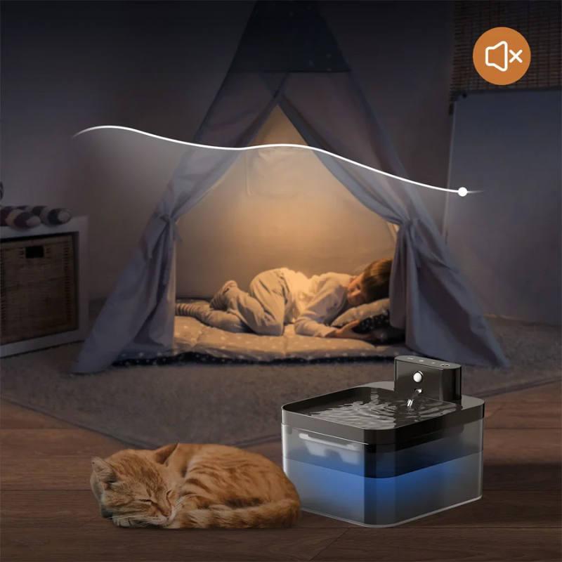 Automatic Wireless Drinking Fountain for Cats with Sensor