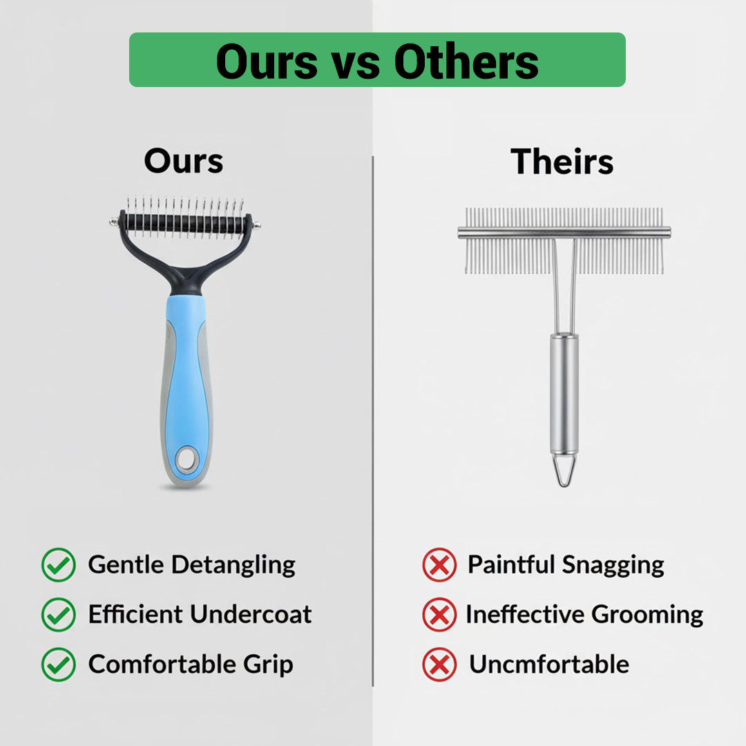 Detangling Pet Comb - Two-Sided Design - Stainless Steel