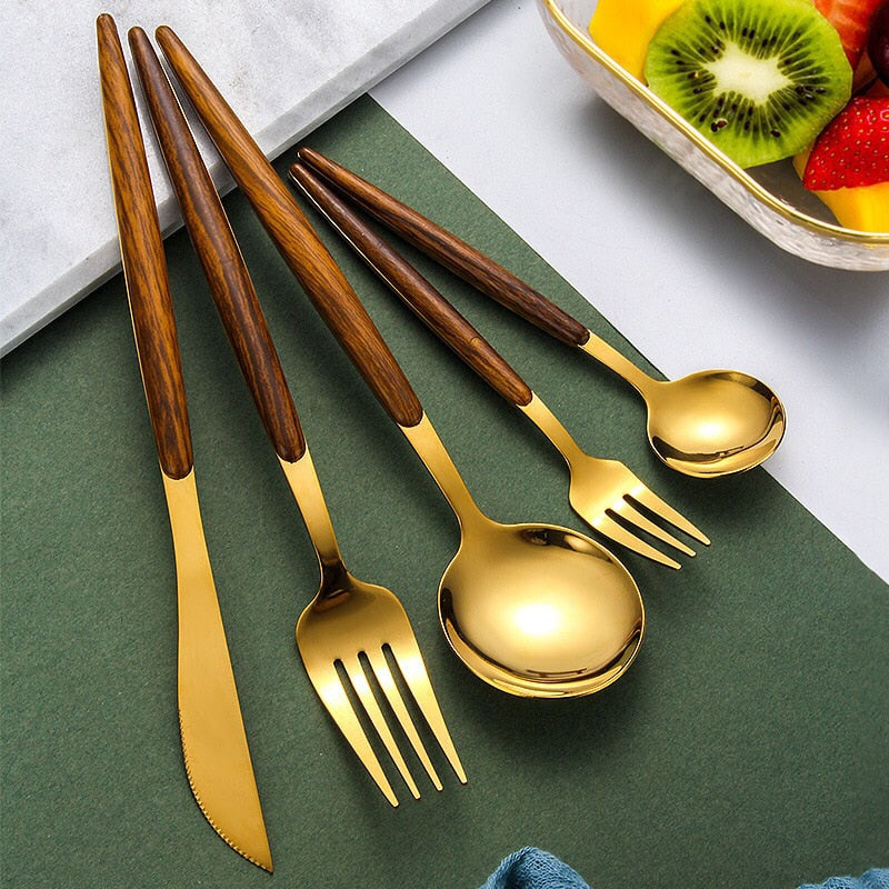 Wooden Handle Cutlery Set