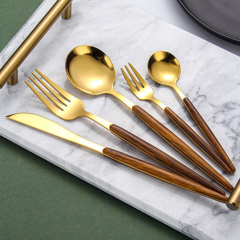Wooden Handle Cutlery Set