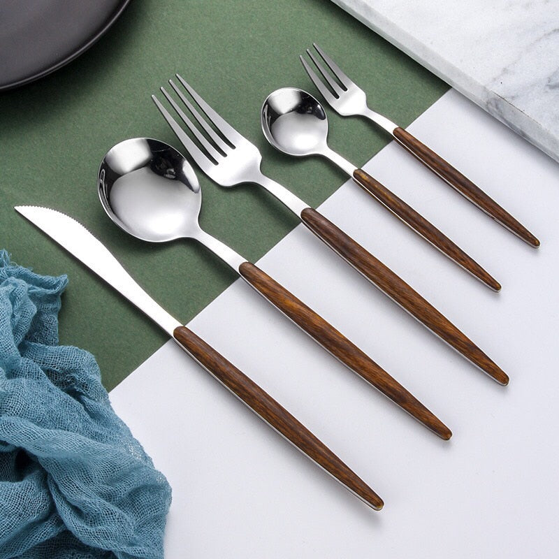 Wooden Handle Cutlery Set