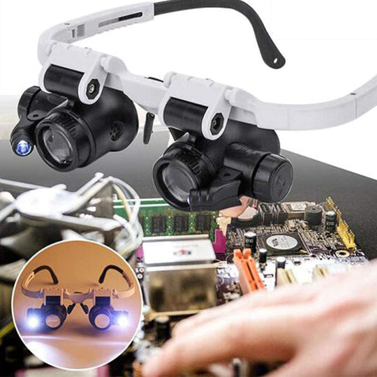 Magnifying Glasses with LED Lamps for Dual Eyes
