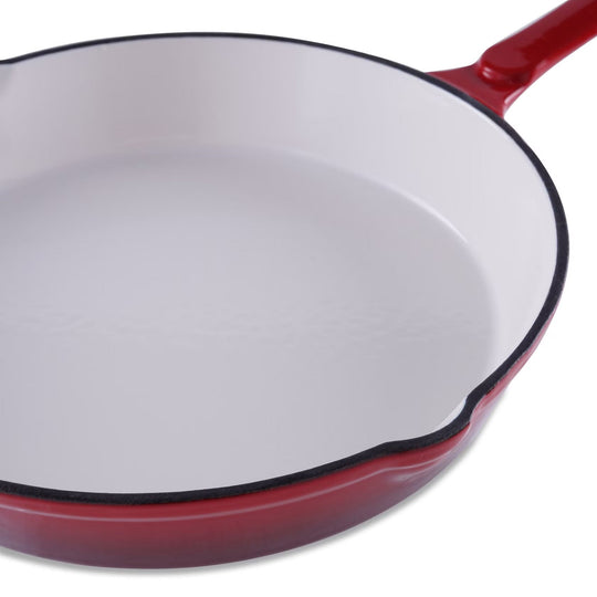 Enameled Cast Iron Frying Pan, 40x25x5.5cm, Ombre Red