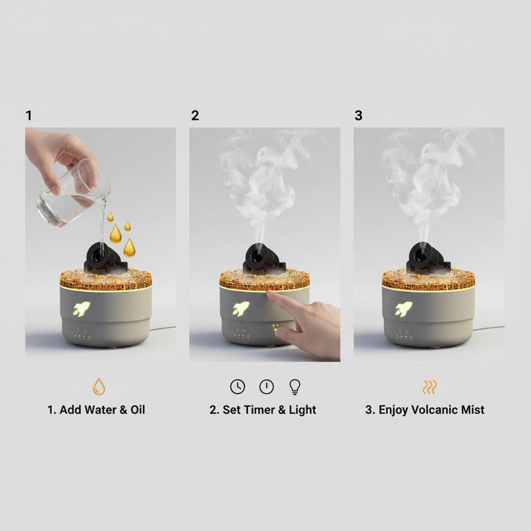 Humidifier - Aromatherapy Diffuser - Volcanic Design