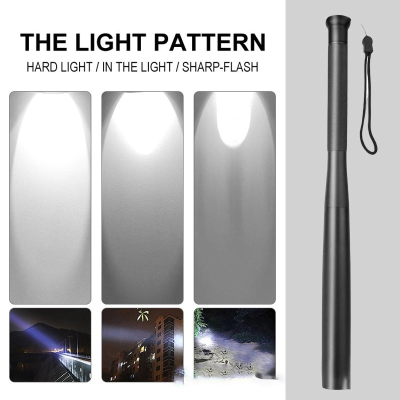Baseball Bat Shaped LED Flashlight | Aluminium Alloy, 3 Lighting Modes | Emergency & Utility Use