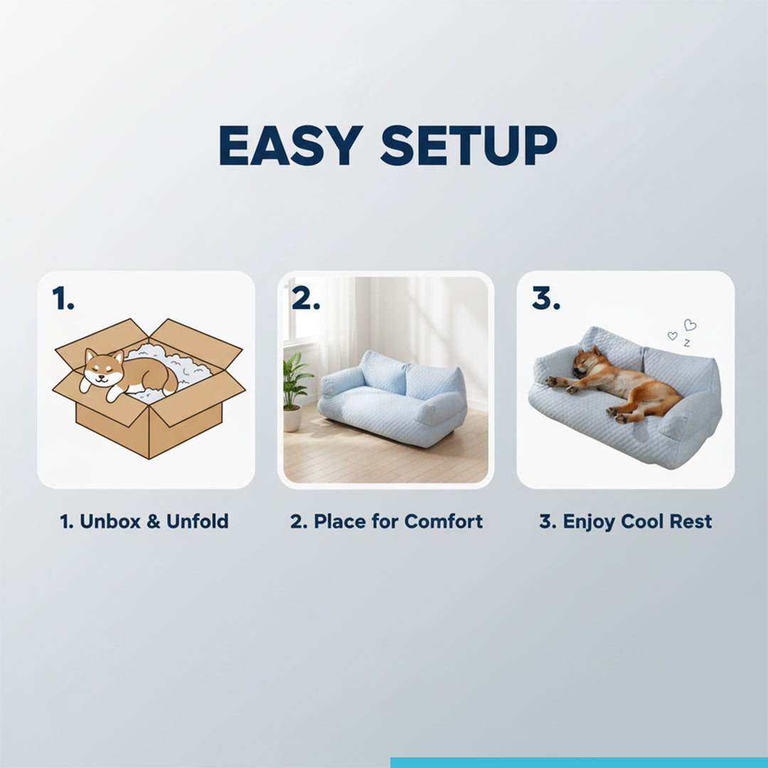 Cooling Dog Sofa - Fabric for Optimal Airflow - Supportive Design