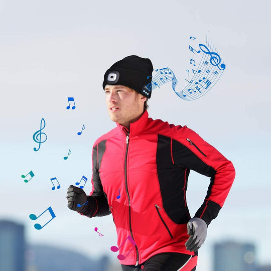 Bluetooth Beanie Hat Light with Wireless Headphones