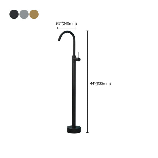 Modern Freestanding Bathtub Faucet - Copper Floor Mounted Design