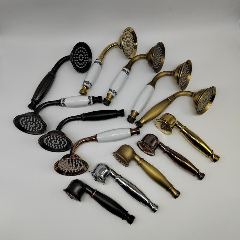 Traditional Handheld Shower Head with Hose - Polished Brass Wall Mounted Design