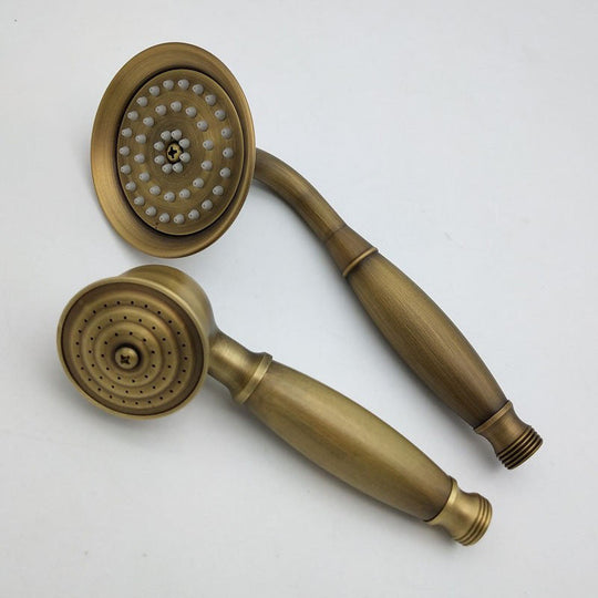 Traditional Handheld Shower Head with Hose - Polished Brass Wall Mounted Design