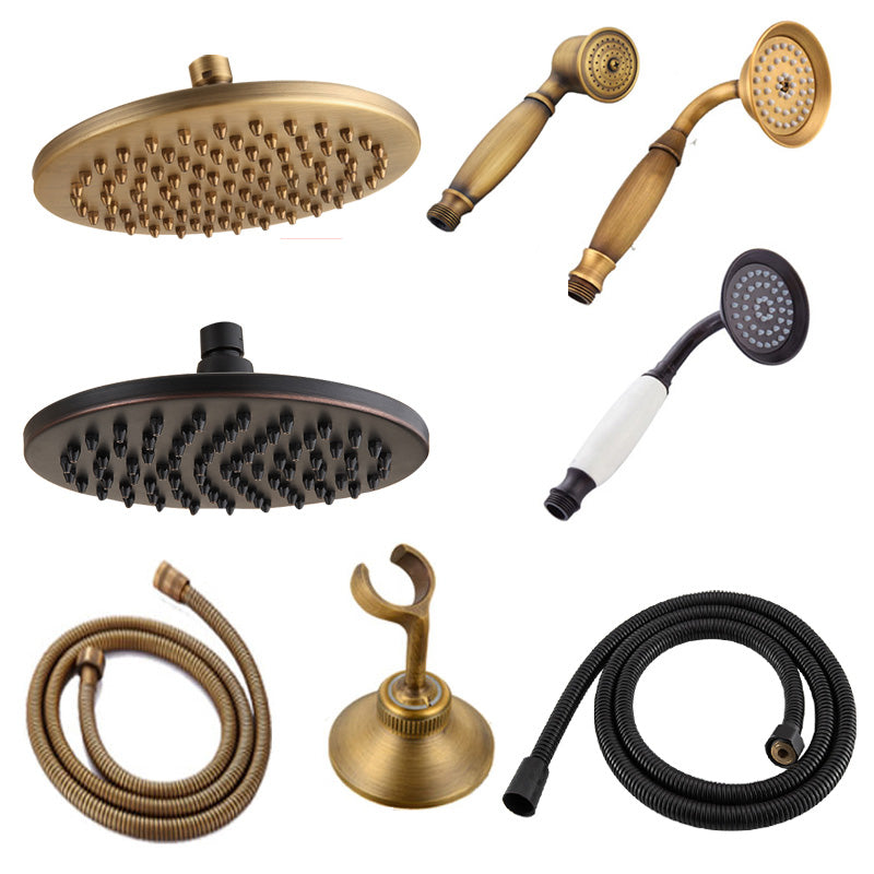 Traditional Handheld Shower Head with Hose - Polished Brass Wall Mounted Design
