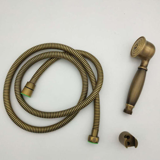 Traditional Handheld Shower Head with Hose - Polished Brass Wall Mounted Design