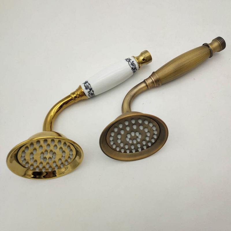 Traditional Handheld Shower Head with Hose - Polished Brass Wall Mounted Design